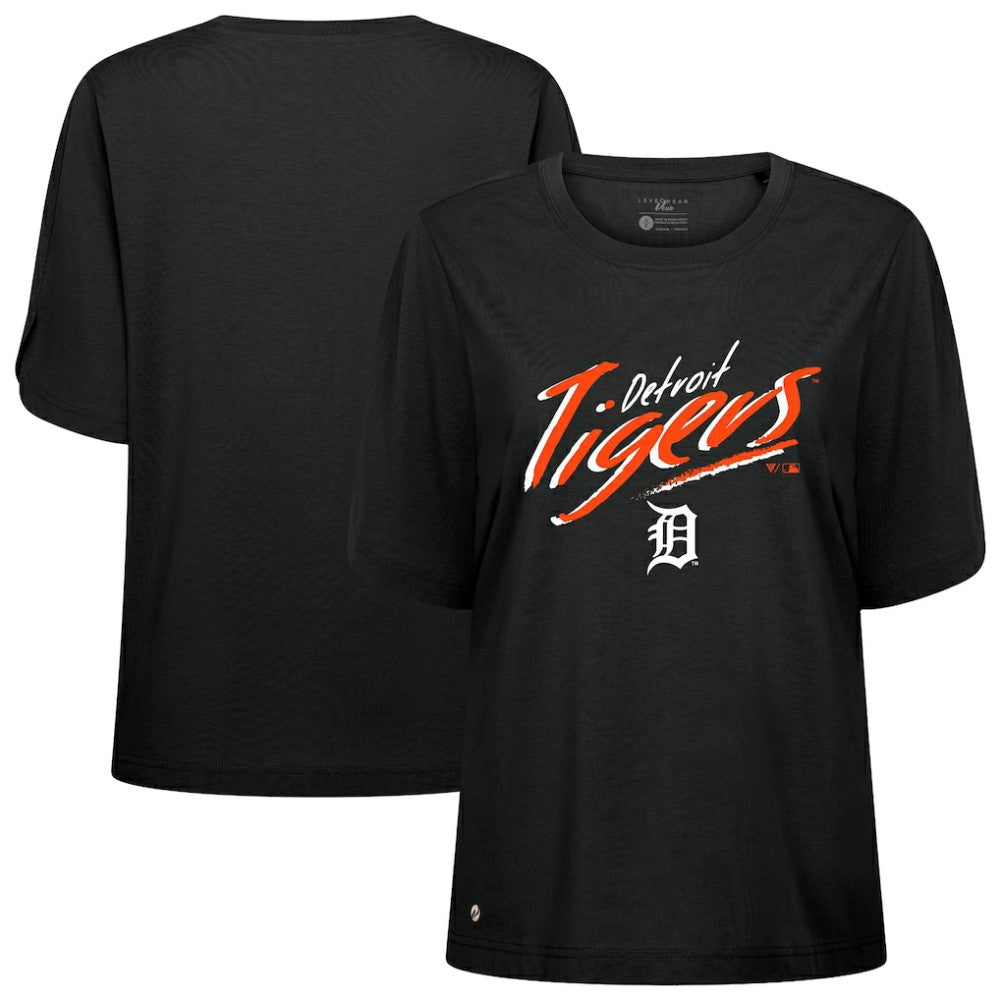 Detroit Tigers Levelwear Women's Bloom Sizzle T-Shirt - Black