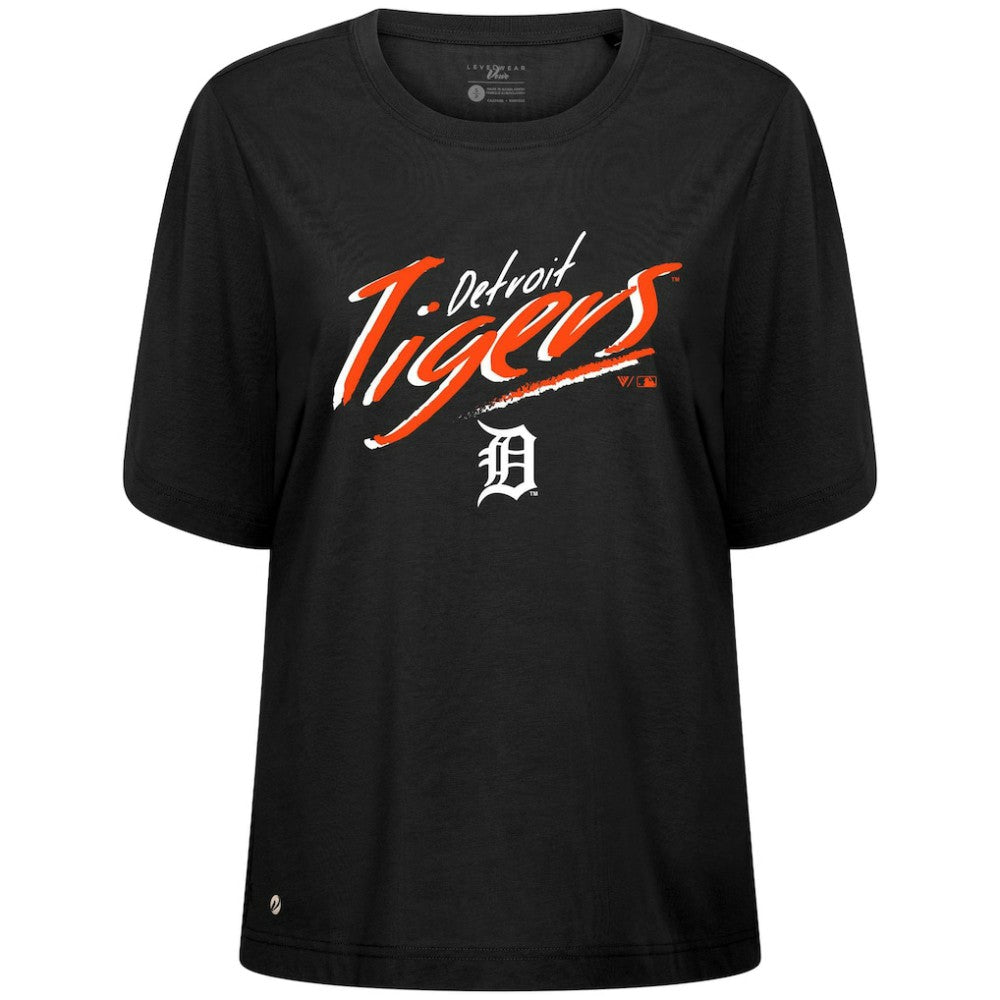 Detroit Tigers Levelwear Women's Bloom Sizzle T-Shirt - Black