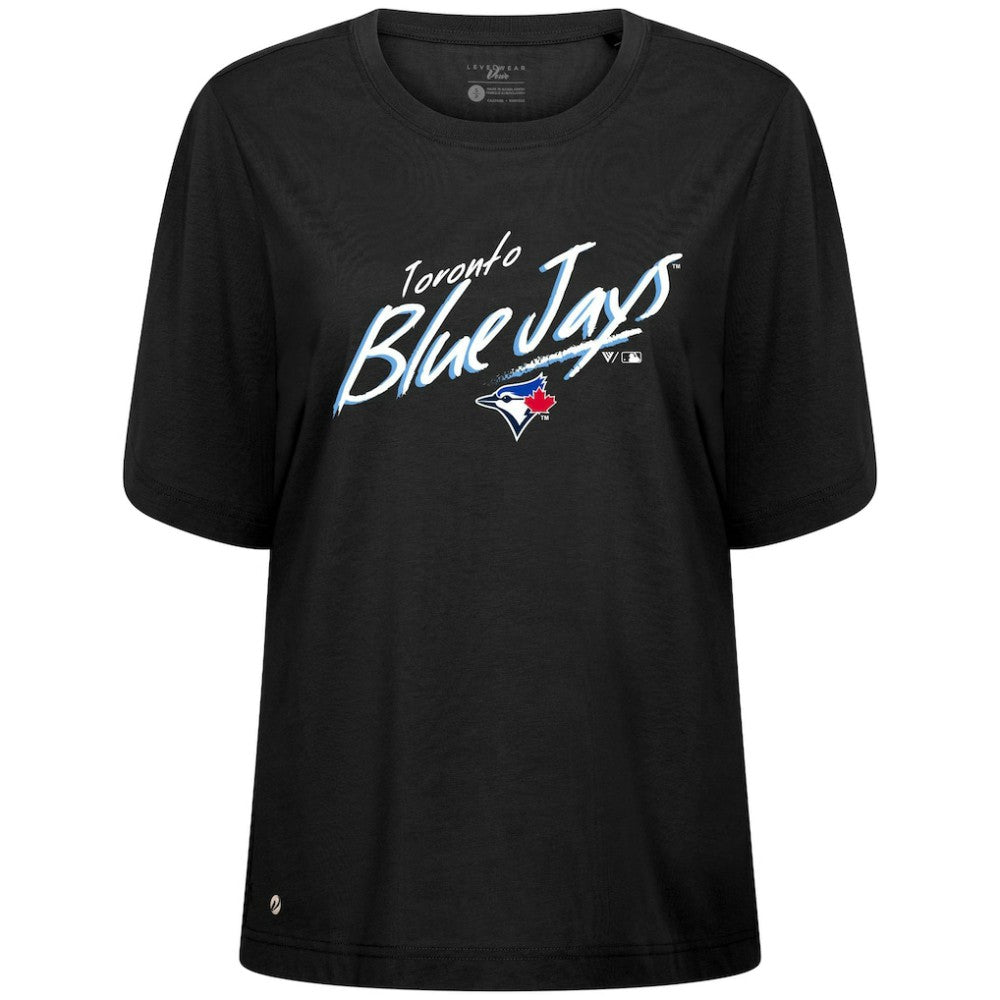 Toronto Blue Jays Levelwear Women's Bloom Sizzle T-Shirt - Black