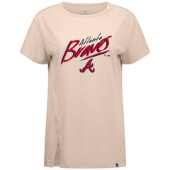 Atlanta Braves Levelwear Women's Influx Sizzle T-Shirt - Khaki