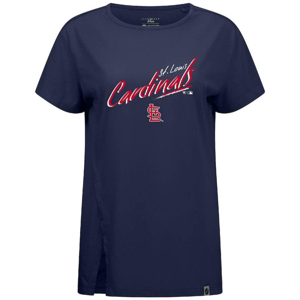 St. Louis Cardinals Levelwear Women's Influx Sizzle T-Shirt - Navy