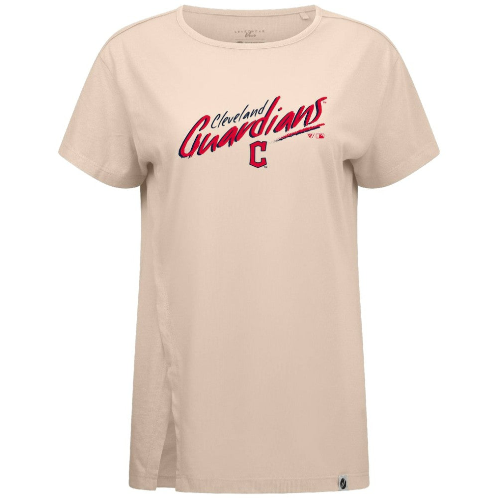 Cleveland Guardians Levelwear Women's Influx Sizzle T-Shirt - Khaki