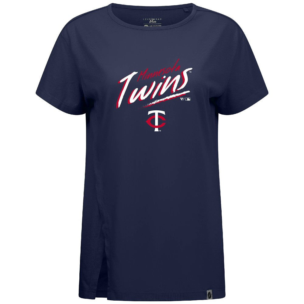 Minnesota Twins Levelwear Women's Influx Sizzle T-Shirt - Navy