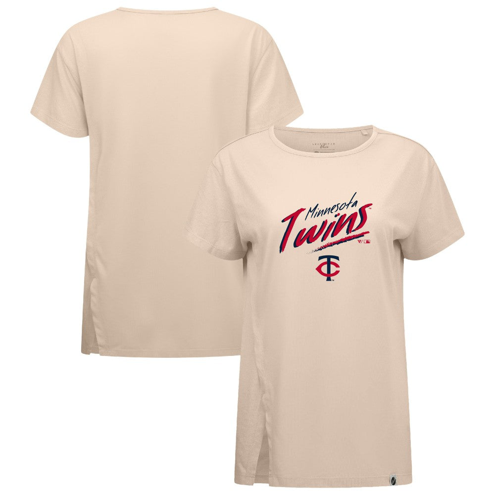 Minnesota Twins Levelwear Women's Influx Sizzle T-Shirt - Khaki
