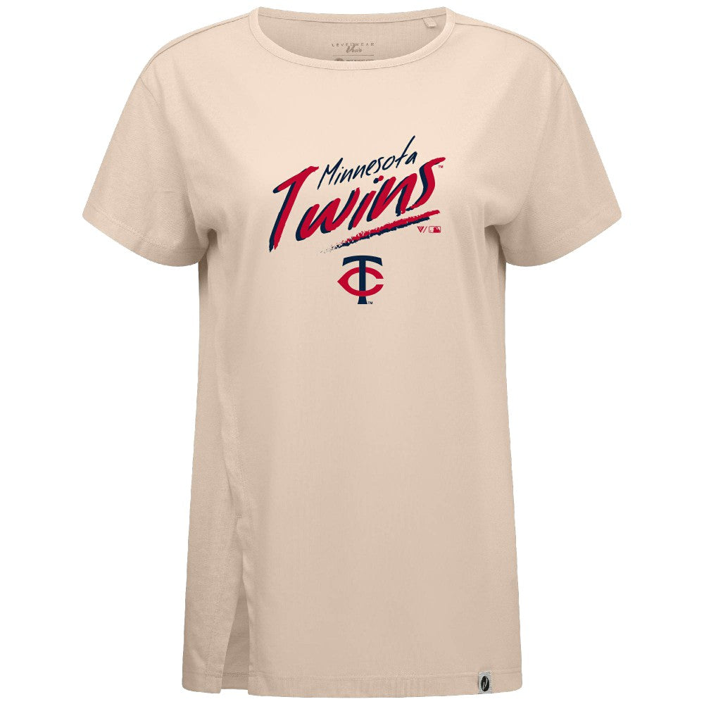Minnesota Twins Levelwear Women's Influx Sizzle T-Shirt - Khaki