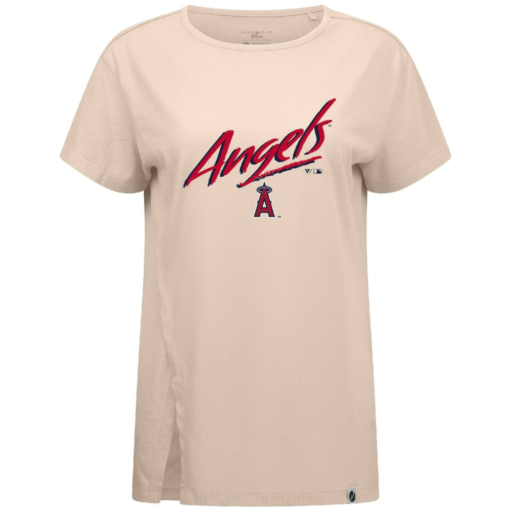 Los Angeles Angels Levelwear Women's Influx Sizzle T-Shirt - Khaki