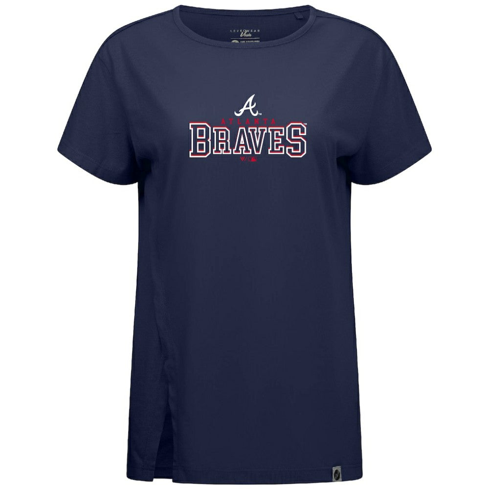 Atlanta Braves Levelwear Women's Influx Journey T-Shirt - Navy