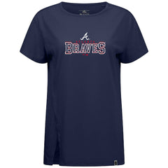 Atlanta Braves Levelwear Women's Influx Journey T-Shirt - Navy