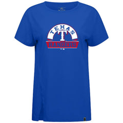Texas Rangers Levelwear Women's Influx Banner Arch T-Shirt - Royal