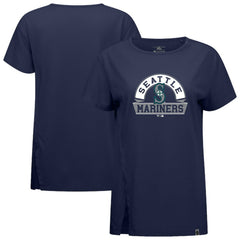 Seattle Mariners Levelwear Women's Influx Banner Arch T-Shirt - Navy