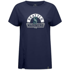 Seattle Mariners Levelwear Women's Influx Banner Arch T-Shirt - Navy