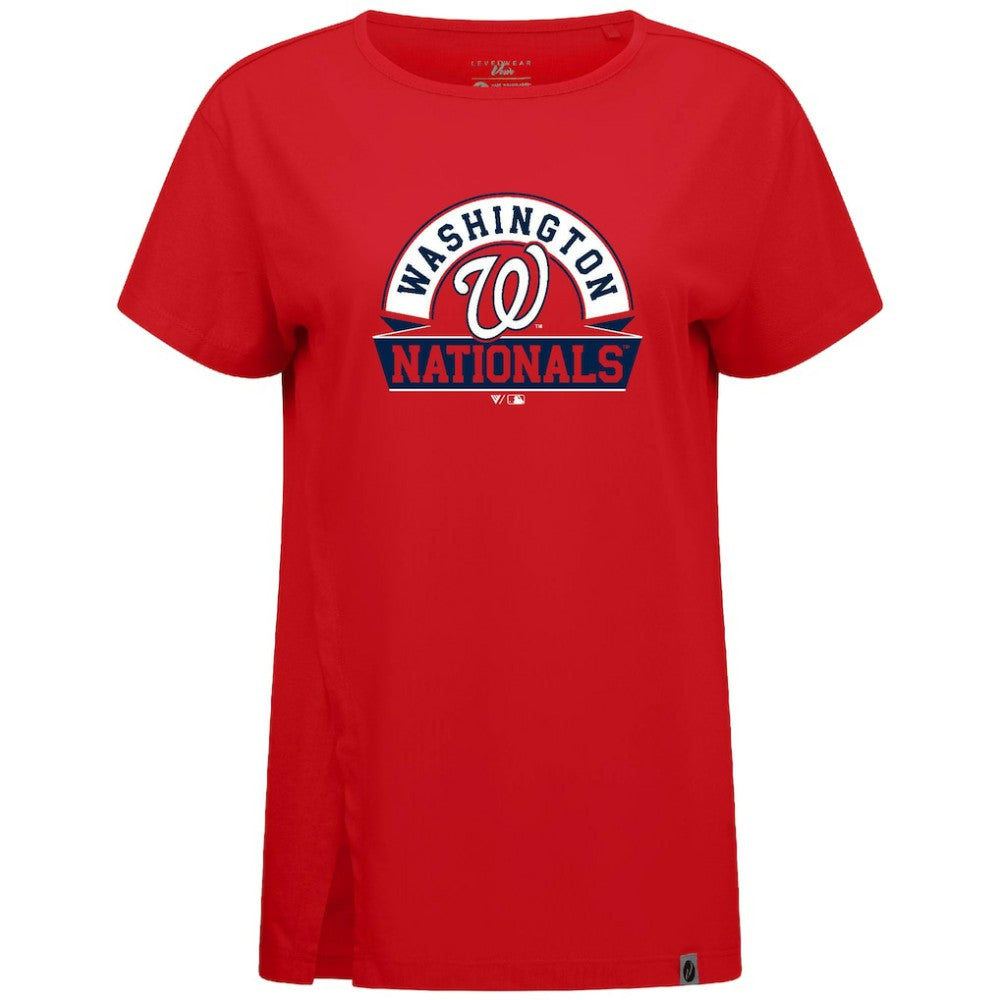 Washington Nationals Levelwear Women's Influx Banner Arch T-Shirt - Red