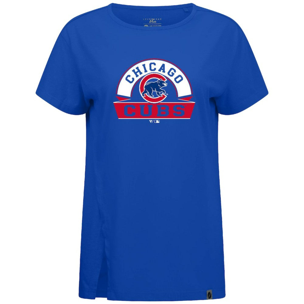Chicago Cubs Levelwear Women's Influx Banner Arch T-Shirt - Royal
