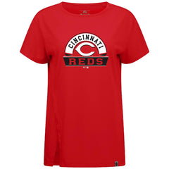 Cincinnati Reds Levelwear Women's Influx Banner Arch T-Shirt - Red
