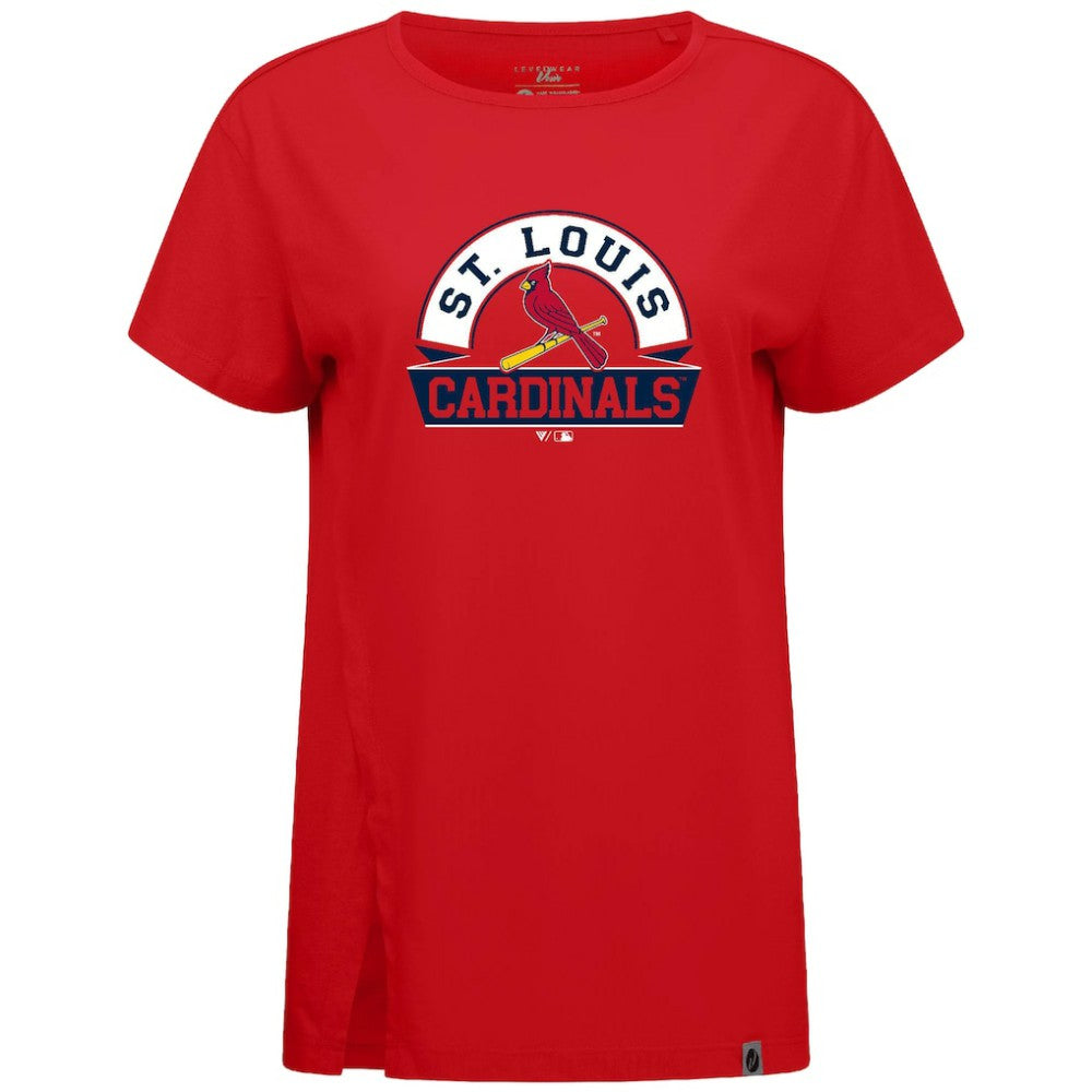 St. Louis Cardinals Levelwear Women's Influx Banner Arch T-Shirt - Red