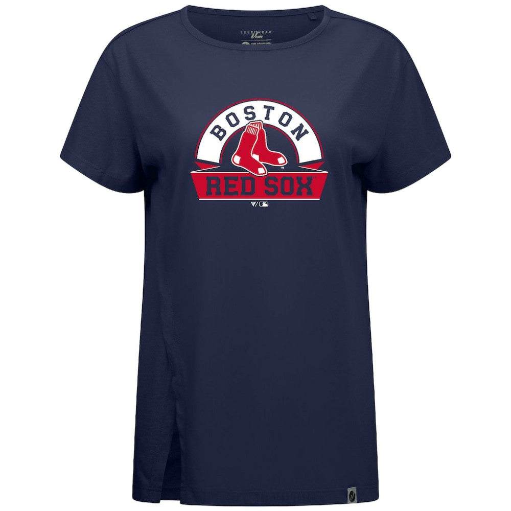 Boston Red Sox Levelwear Women's Influx Banner Arch T-Shirt - Navy