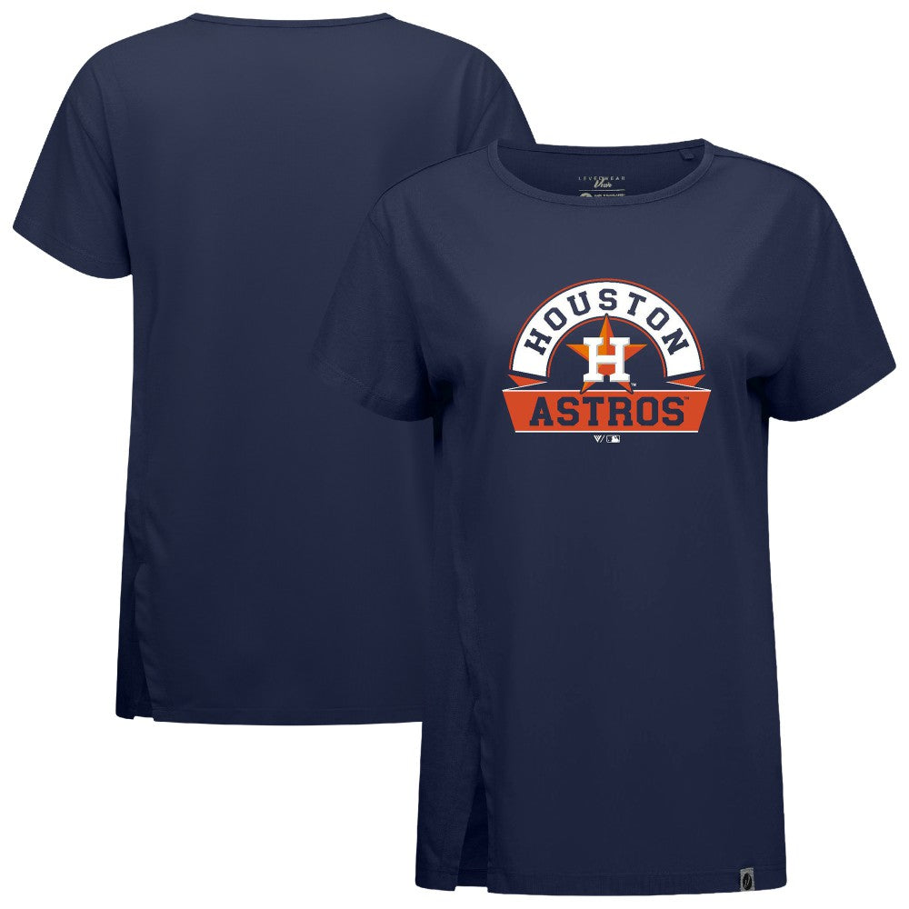 Houston Astros Levelwear Women's Influx Banner Arch T-Shirt - Navy
