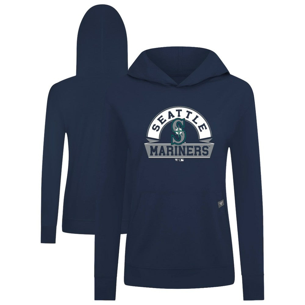 Seattle Mariners Levelwear Women's Relay Banner Arch Long Sleeve T-Shirt Hoodie - Navy