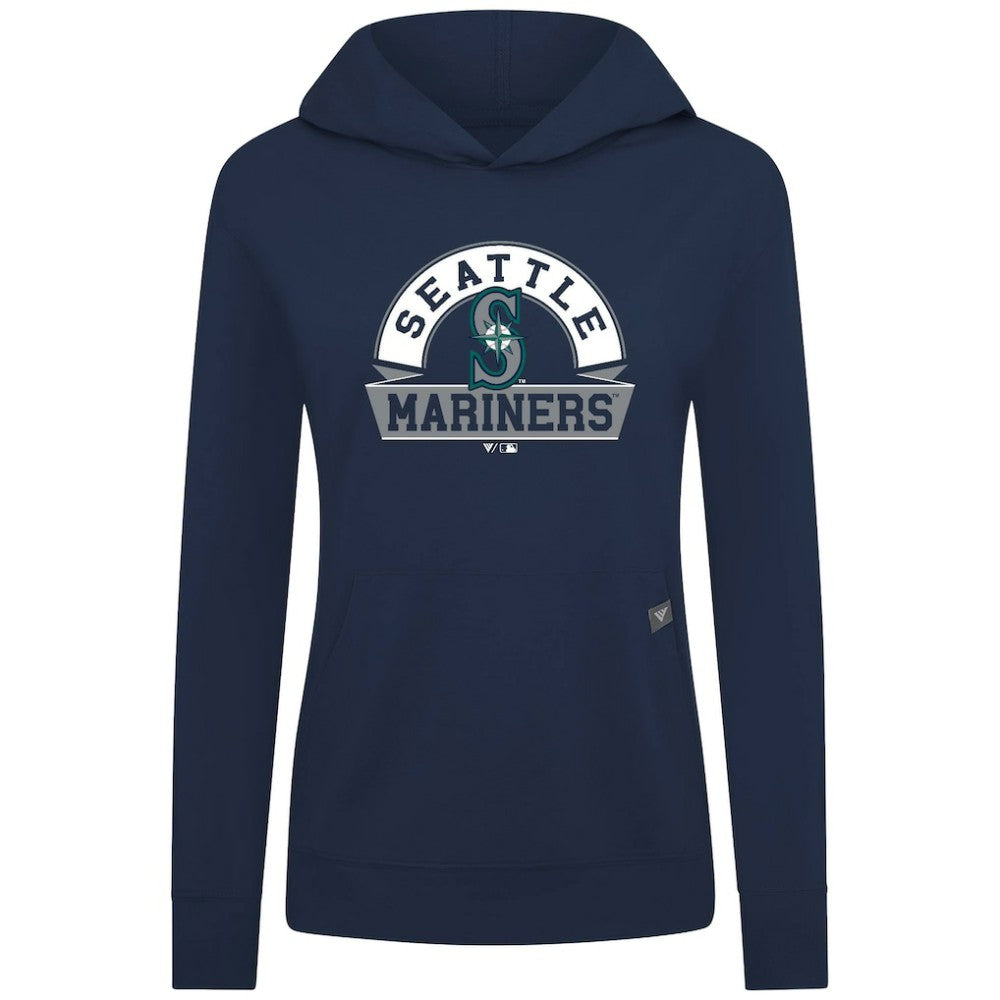 Seattle Mariners Levelwear Women's Relay Banner Arch Long Sleeve T-Shirt Hoodie - Navy