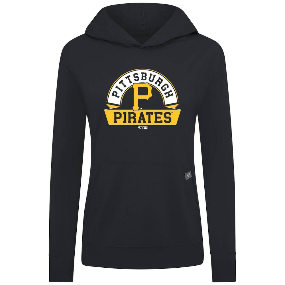 Pittsburgh Pirates Levelwear Women's Relay Banner Arch Long Sleeve T-Shirt Hoodie - Black
