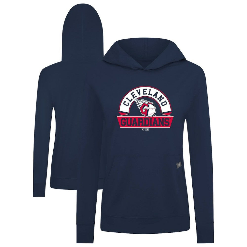 Cleveland Guardians Levelwear Women's Relay Banner Arch Long Sleeve T-Shirt Hoodie - Navy