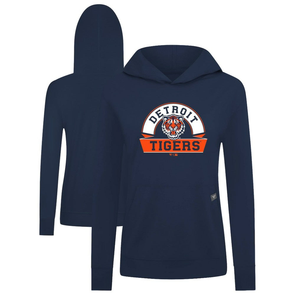 Detroit Tigers Levelwear Women's Relay Banner Arch Long Sleeve T-Shirt Hoodie - Navy