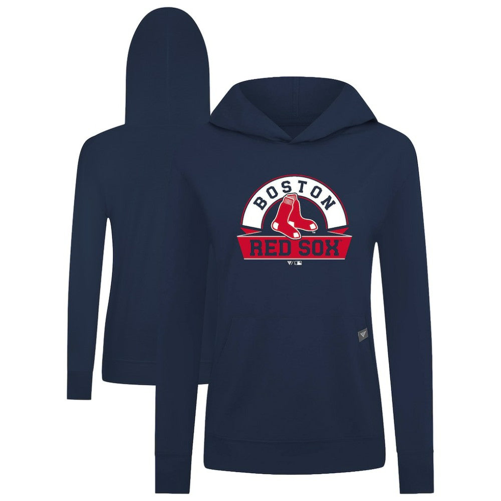 Boston Red Sox Levelwear Women's Relay Banner Arch Long Sleeve T-Shirt Hoodie - Navy