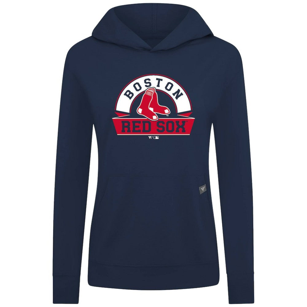 Boston Red Sox Levelwear Women's Relay Banner Arch Long Sleeve T-Shirt Hoodie - Navy