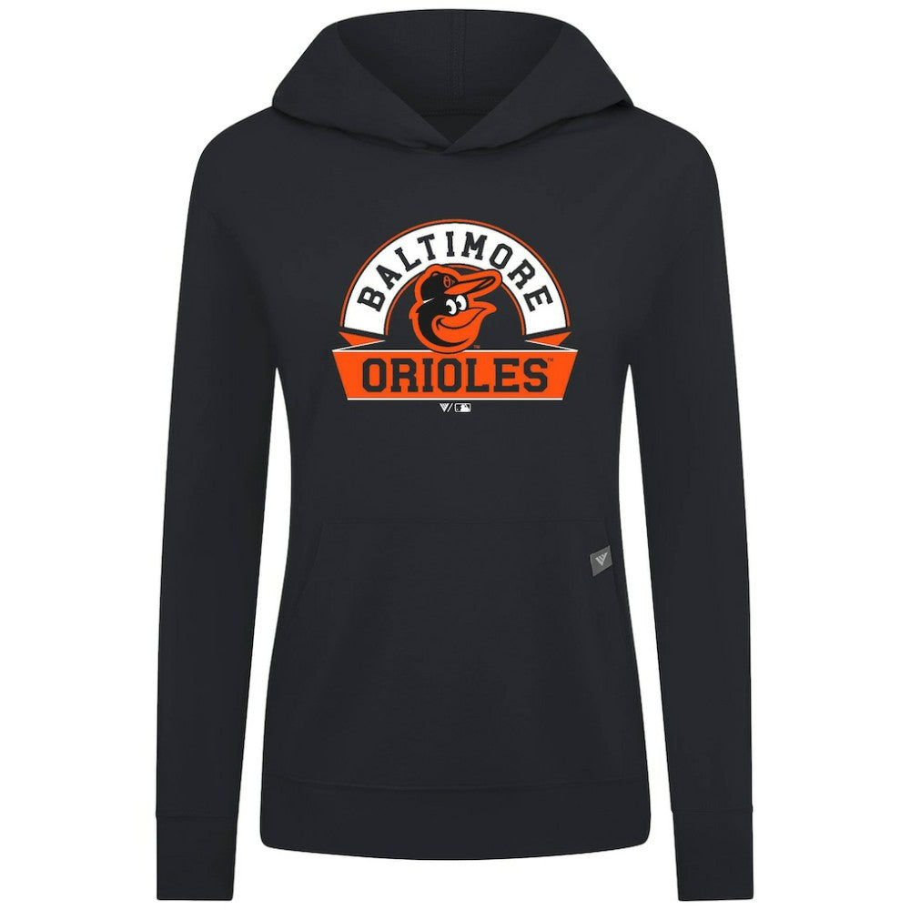 Baltimore Orioles Levelwear Women's Relay Banner Arch Long Sleeve T-Shirt Hoodie - Black