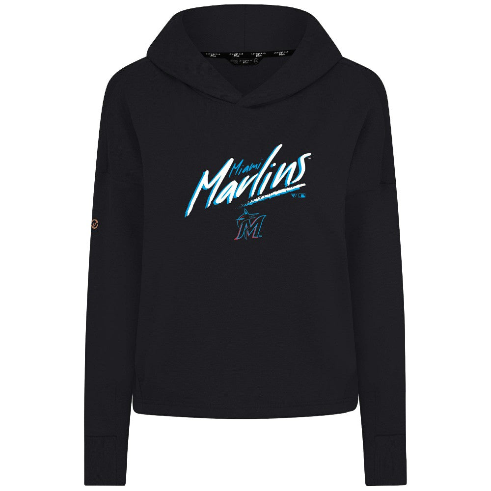 Miami Marlins Levelwear Women's Sweet Sizzle Tri-Blend Hoodie - Black