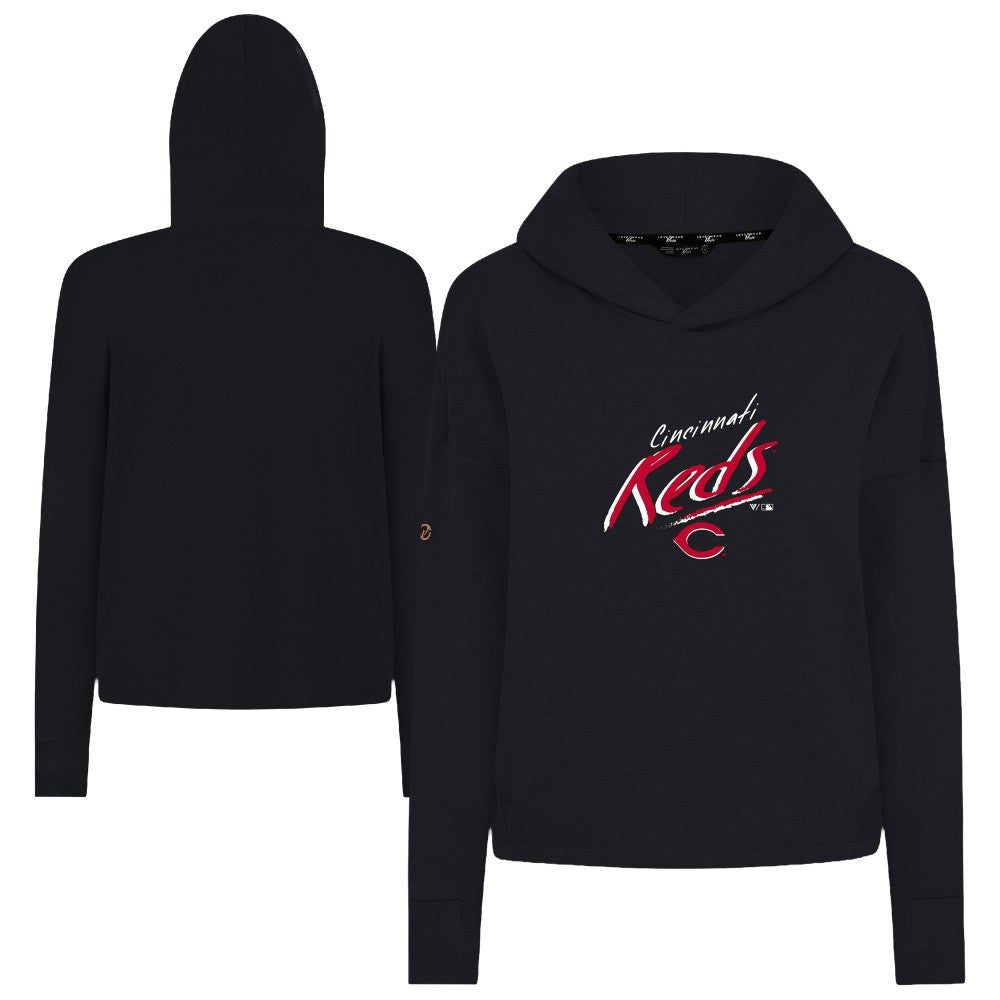 Cincinnati Reds Levelwear Women's Sweet Sizzle Tri-Blend Hoodie - Black