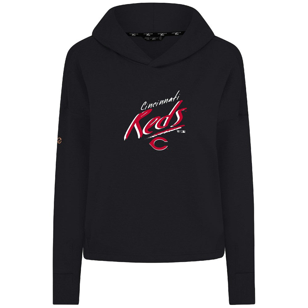 Cincinnati Reds Levelwear Women's Sweet Sizzle Tri-Blend Hoodie - Black