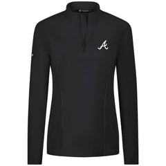 Atlanta Braves Levelwear Women's Upright Insignia 2.0 Quarter-Zip Tri-Blend Top - Black