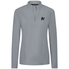 Miami Marlins Levelwear Women's Upright Insignia 2.0 Quarter-Zip Tri-Blend Top - Gray