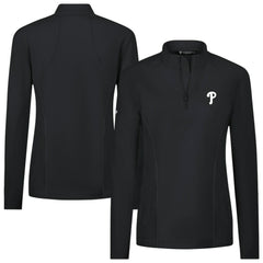 Philadelphia Phillies Levelwear Women's Upright Insignia 2.0 Quarter-Zip Tri-Blend Top - Black