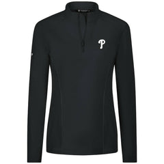 Philadelphia Phillies Levelwear Women's Upright Insignia 2.0 Quarter-Zip Tri-Blend Top - Black