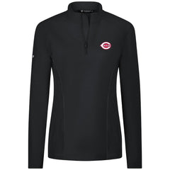 Cincinnati Reds Levelwear Women's Upright Insignia 2.0 Quarter-Zip Tri-Blend Top - Black