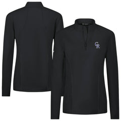 Colorado Rockies Levelwear Women's Upright Insignia 2.0 Quarter-Zip Tri-Blend Top - Black
