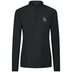 Colorado Rockies Levelwear Women's Upright Insignia 2.0 Quarter-Zip Tri-Blend Top - Black