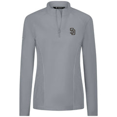 San Diego Padres Levelwear Women's Upright Insignia 2.0 Quarter-Zip Tri-Blend Top - Gray