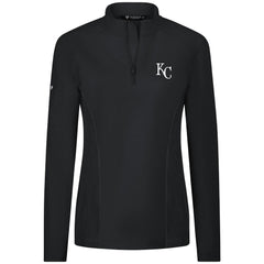 Kansas City Royals Levelwear Women's Upright Insignia 2.0 Quarter-Zip Tri-Blend Top - Black