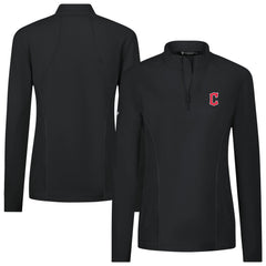 Cleveland Guardians Levelwear Women's Upright Insignia 2.0 Quarter-Zip Tri-Blend Top - Black