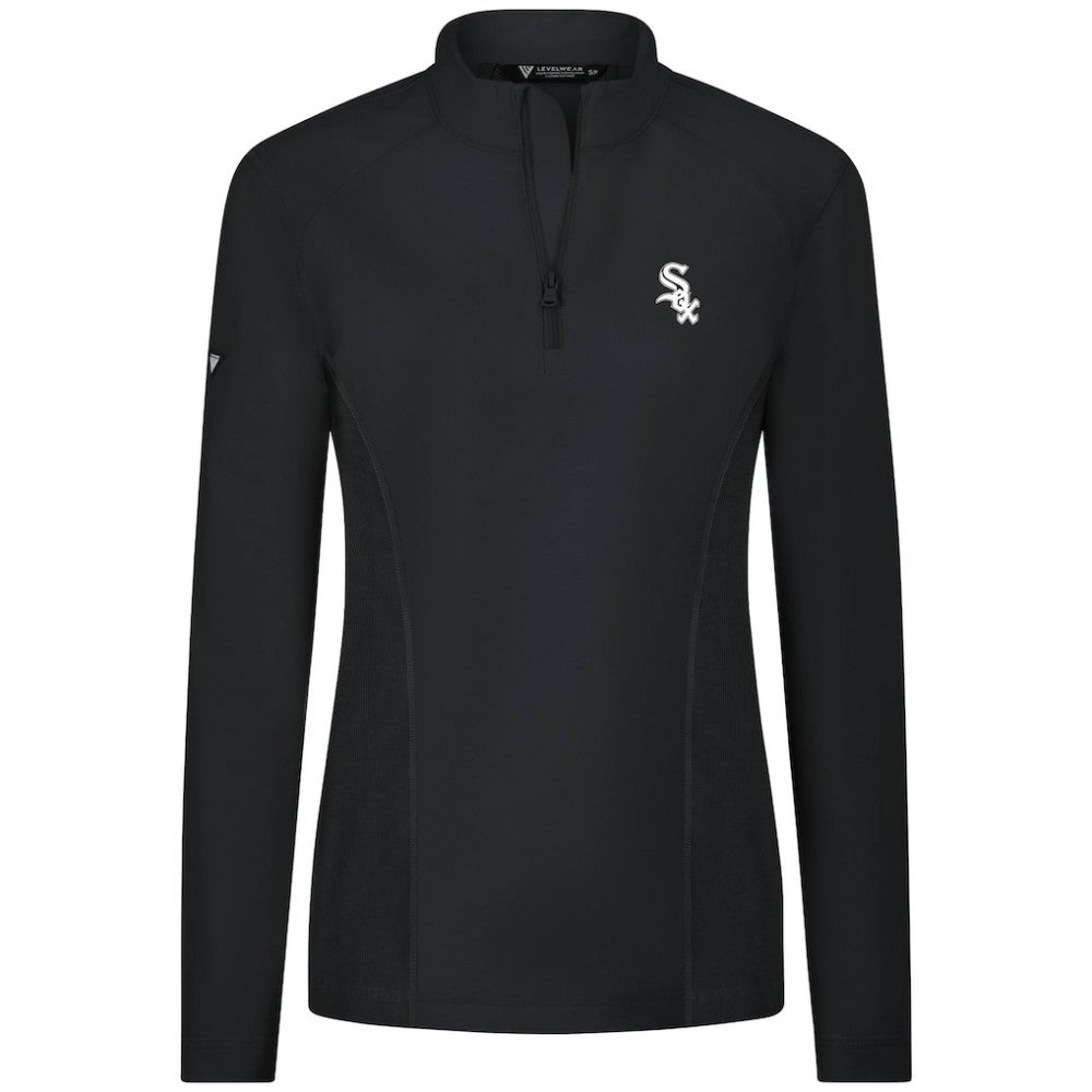 Chicago White Sox Levelwear Women's Upright Insignia 2.0 Quarter-Zip Tri-Blend Top - Black
