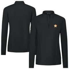 Houston Astros Levelwear Women's Upright Insignia 2.0 Quarter-Zip Tri-Blend Top - Black