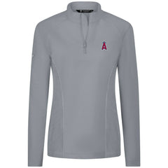 Los Angeles Angels Levelwear Women's Upright Insignia 2.0 Quarter-Zip Tri-Blend Top - Gray