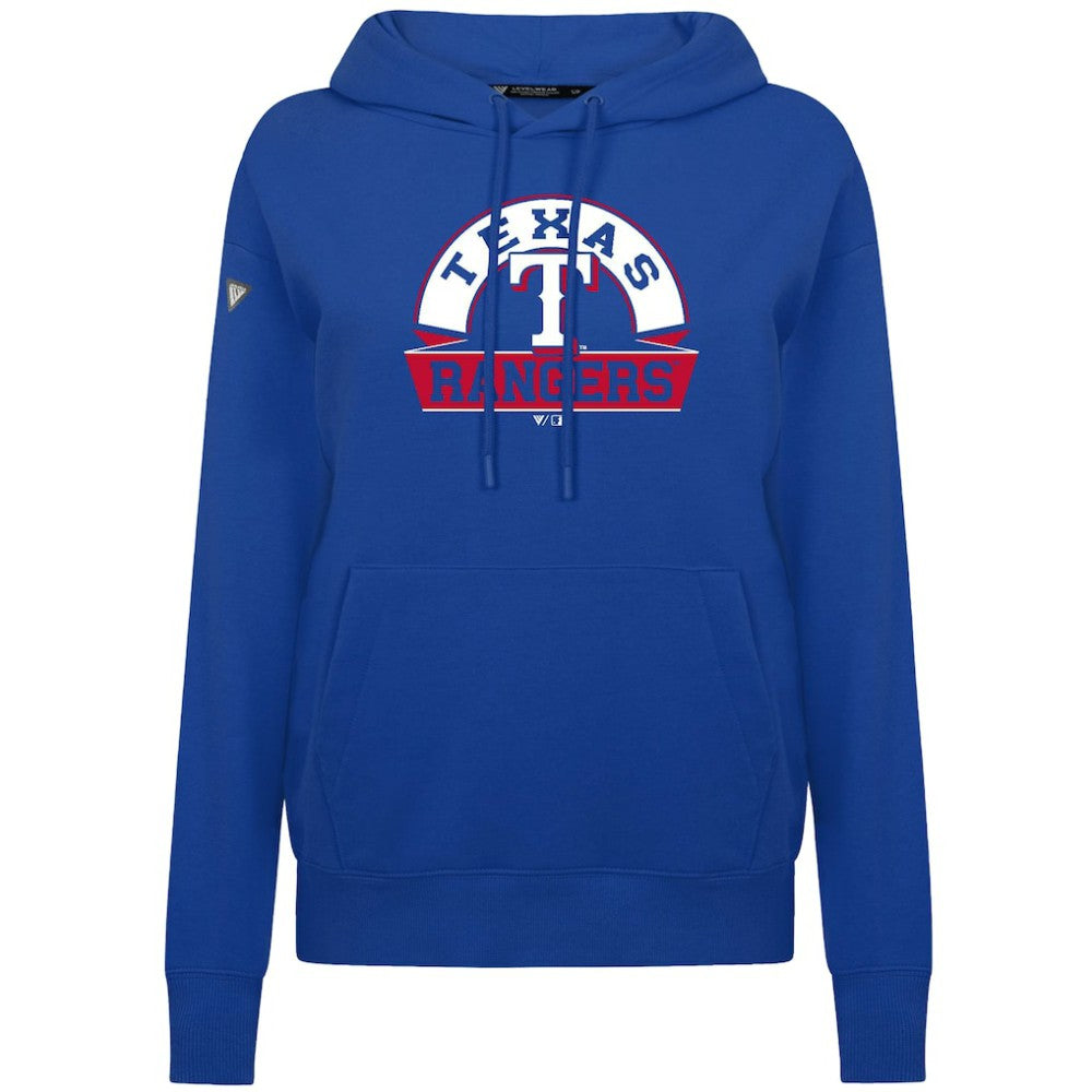 Texas Rangers Levelwear Women's Adorn Banner Arch Hoodie - Royal