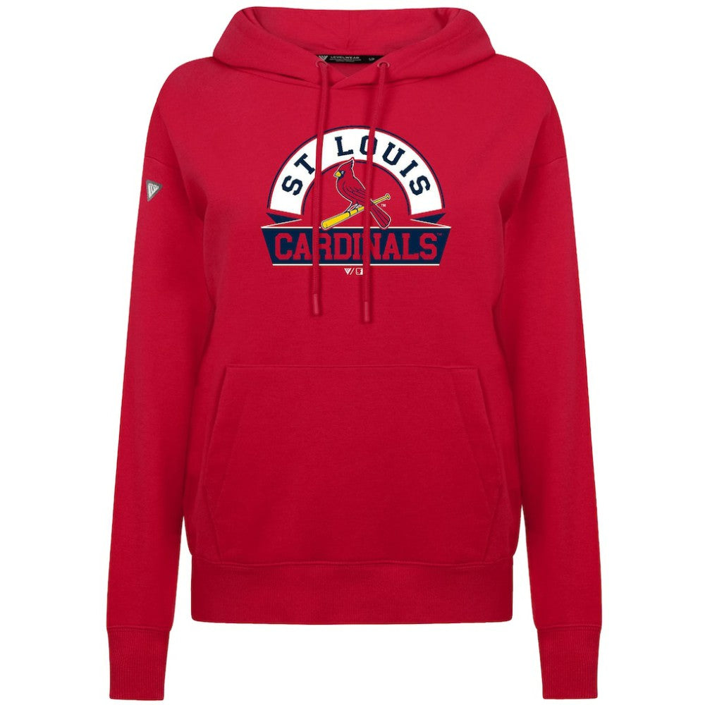 St. Louis Cardinals Levelwear Women's Adorn Banner Arch Hoodie - Red