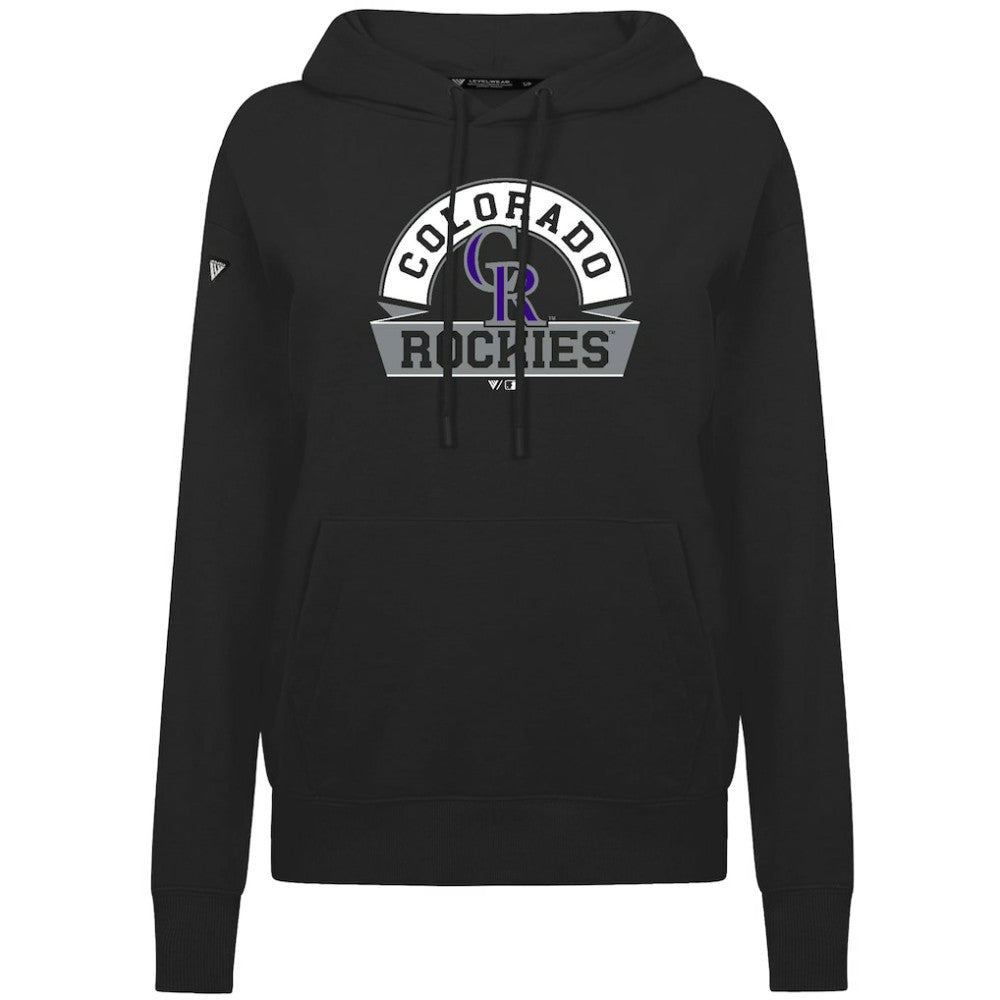 Colorado Rockies Levelwear Women's Adorn Banner Arch Hoodie - Black