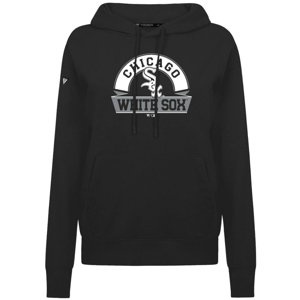 Chicago White Sox Levelwear Women's Adorn Banner Arch Hoodie - Black