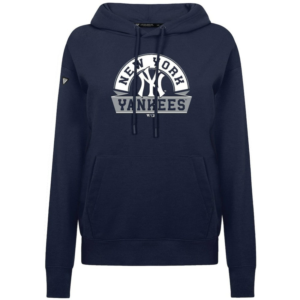 New York Yankees Levelwear Women's Adorn Banner Arch Hoodie - Navy